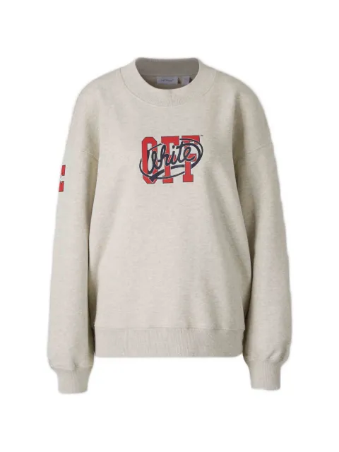 Off-White logo-print crew-neck sweater Grey 2FE00513TW063