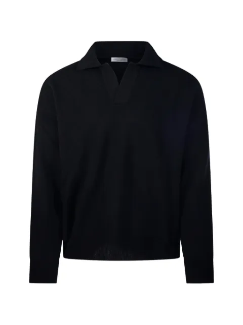 Roberto Collina polo-collar knitted sweater Black 263MYB21104