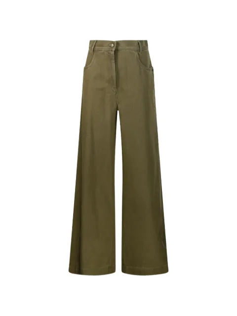 Max Mara coated cotton bull denim trousers - kaki Green 2621136081600