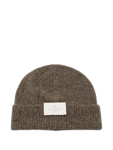 Brunello Cucinelli ribbed-knit beanie hat Brown MNX90809C9766