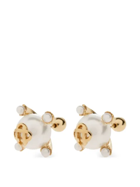 Casablanca Lotus-plaque earrings Gold APF26JW40901