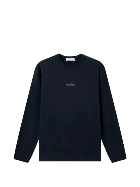Stone Island logo-print long-sleeve T-shirt Blue L2S152100029S0535