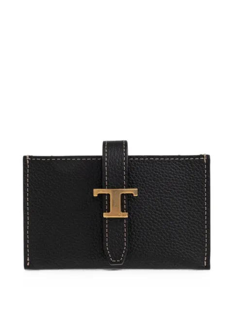 Tod's T Timeless pebbled-leather wallet Black XAWTIM59200WKA