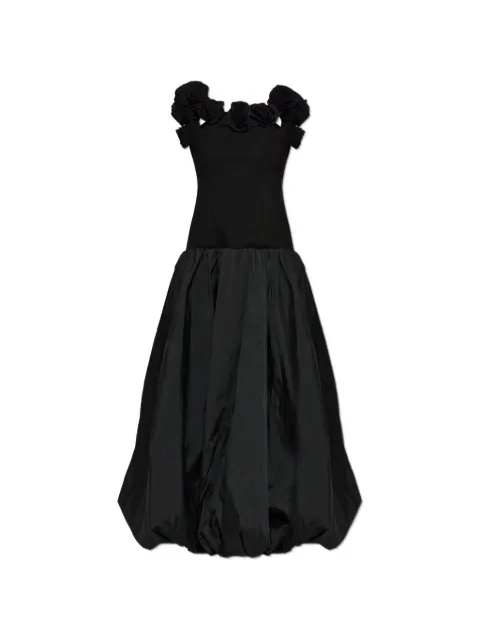 ROTATE BIRGER CHRISTENSEN floral-appliqué off-shoulder maxi dress Black 116994100