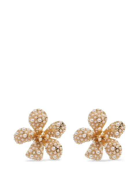 Self-Portrait floral-motif faux-pearl earrings Gold PF26637EGD