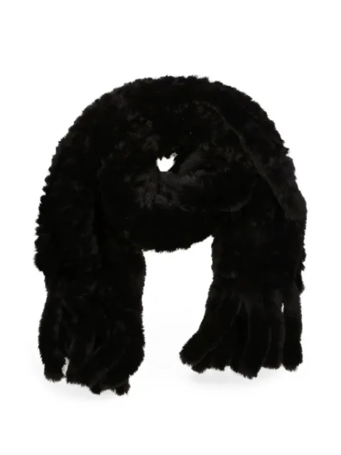 PINKO Gelso faux-fur fringed scarf Black 107079A3EH