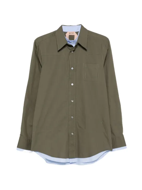 Nº21 logo-embroidered shirt Green 26IN2M0G07100115577
