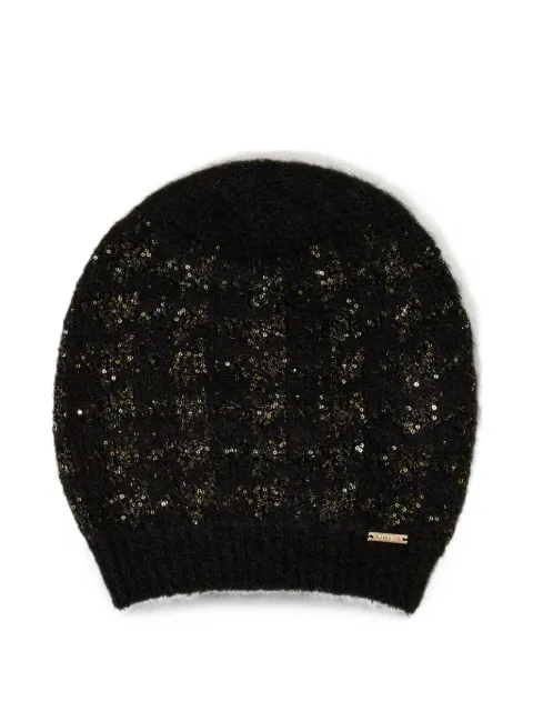 TWINSET jacquard-knit beanie hat Black 262TA4581