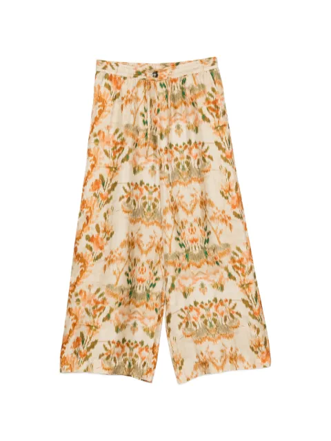 Pierre-Louis Mascia ikat-print drawstring-fastening palazzo pants Neutrals 11094