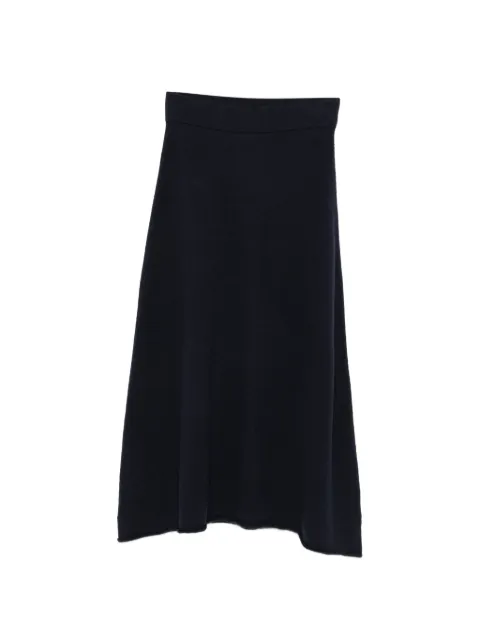 Incentive! Cashmere high-waisted A-line midi skirt Blue JEL16GOCA