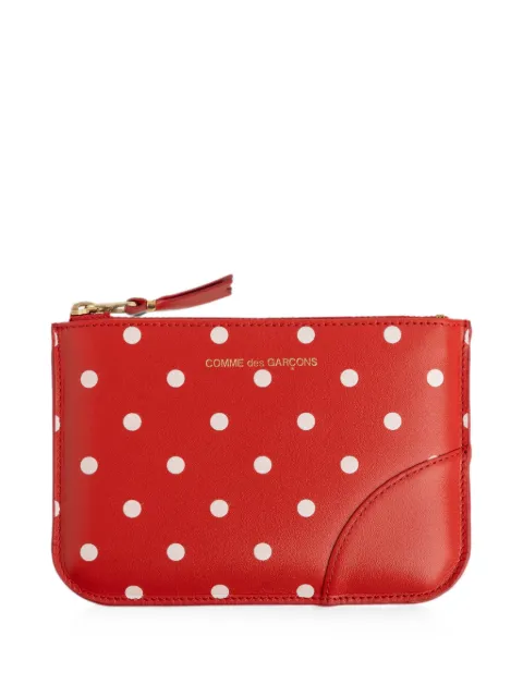 Comme Des Garçons Shirt small polka-dot-print wallet Red SA8100PD