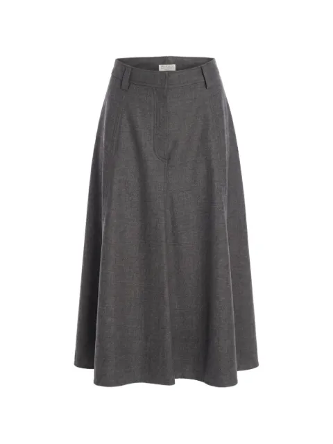 Brunello Cucinelli A-line panelled midi skirt Grey MB199G4076C3260