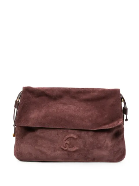 Coccinelle medium Lidia logo-embossed suede shoulder bag Brown E1V9G130301