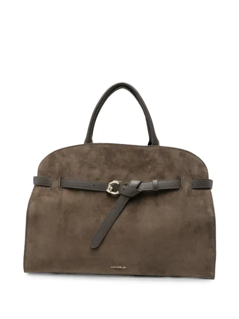 Coccinelle buckle-detail suede shoulder bag Green E1TLB180101