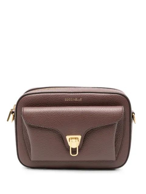 Coccinelle logo-detail leather shoulder bag Brown E1NOF150201