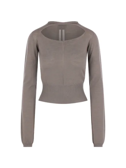 Rick Owens cut-out ribbed-trim sweater Neutrals RP02F5617ML