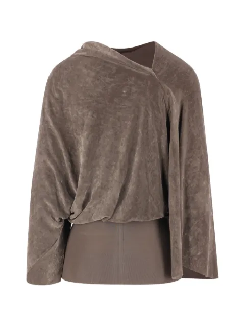 Rick Owens draped velvet-effect top Neutrals RP02F5231V
