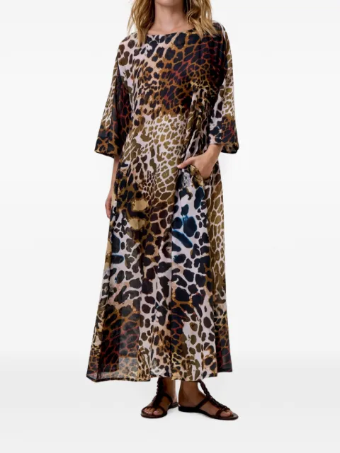 one season Jackie leopard-print maxi dress Neutrals 2607770