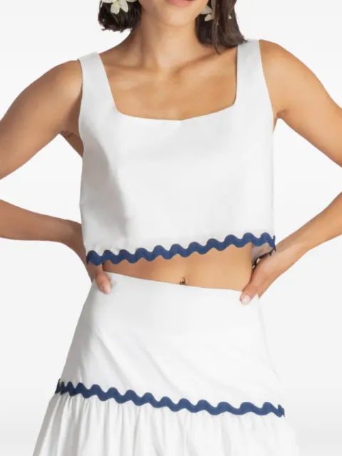 MOUTAKI scalloped-edge crop top White 260155
