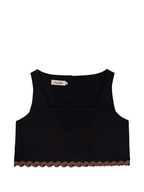MOUTAKI scalloped-edge cropped top Black 260155