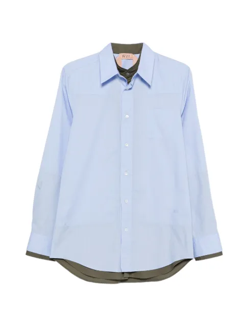 Nº21 logo-embroidered shirt Blue 26IN2M0G0710011UD50