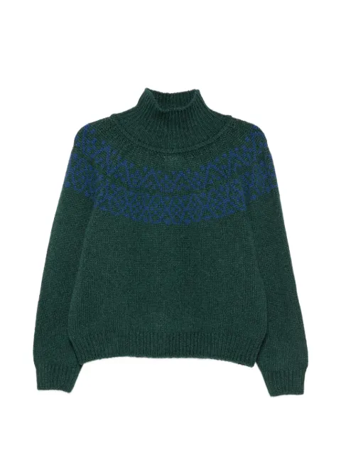 Incentive! Cashmere Eleonora Fair Isle mock-neck sweater Green ELE01PPI