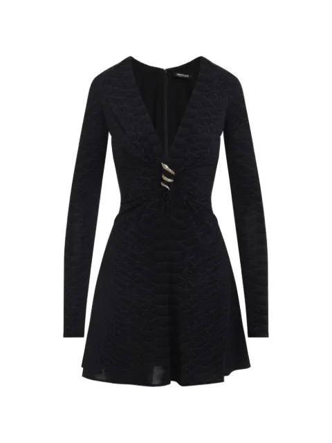 Roberto Cavalli embellished snakeskin-effect dress Black XQT152NLS36