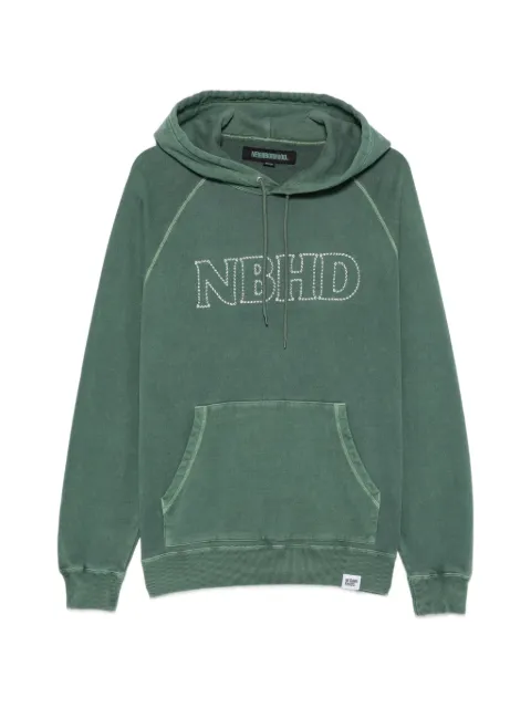 Neighborhood logo-embroidered hoodie Green 252FPNHCSM05