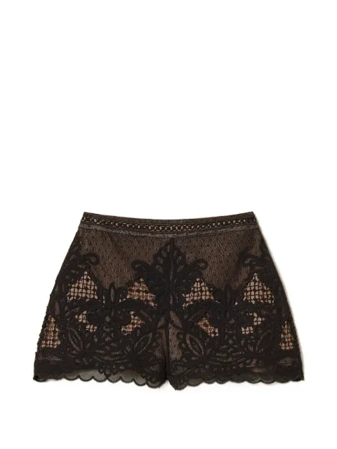 TWINSET mesh shorts with embroidery Black 261TQ2011