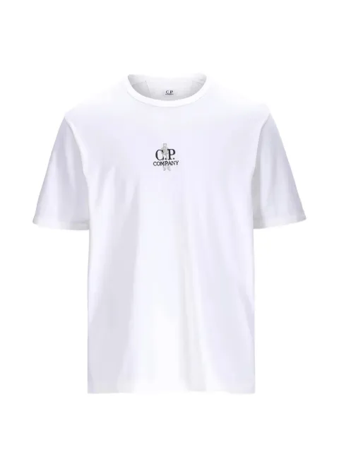 C.P. Company logo-embroidered crew-neck T-shirt White 20CMTS215A006057O