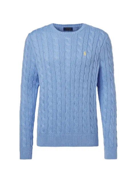 Polo Ralph Lauren cable-knit embroidered-logo sweater Blue 710775885