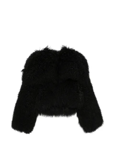 The Attico shearling textured jacket Black 261WCB00081LBT044AA100