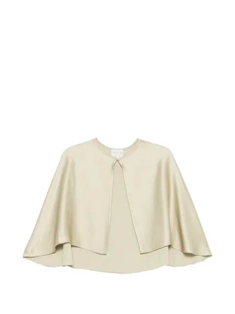 Forte Forte satin-finish cape-style top Green 15065MYSCARF