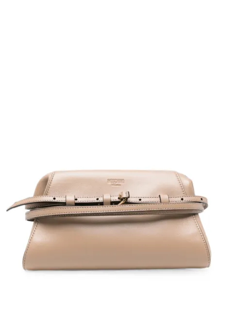 Moschino buckle-detail clutch bag Neutrals MC4019PP1POA0103