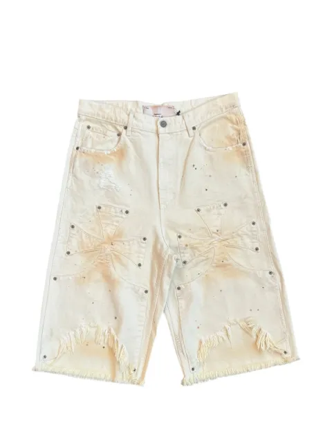 SEKRIT Chopper cross-patch shorts Neutrals SKRT005