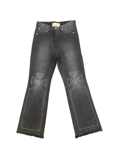 SEKRIT Chopper studded jeans Black SKRT002