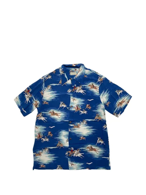 KAPITAL Kamikaze Aloha short-sleeve shirt Blue KAP044