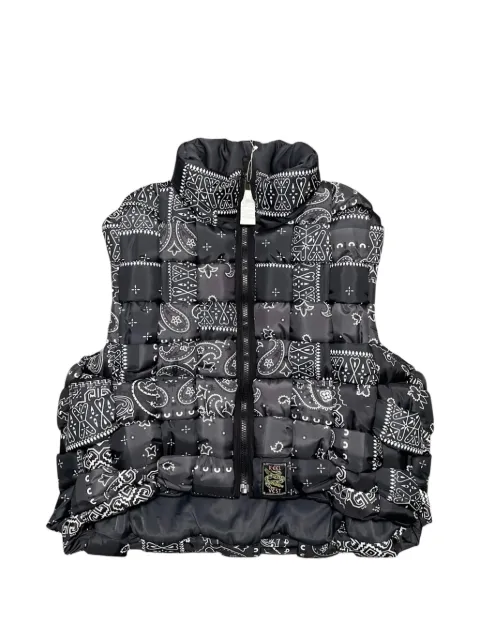 KAPITAL bandana-print quilted gilet Black KAP036