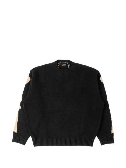 KAPITAL Bone-intarsia knit sweater Black KAP037