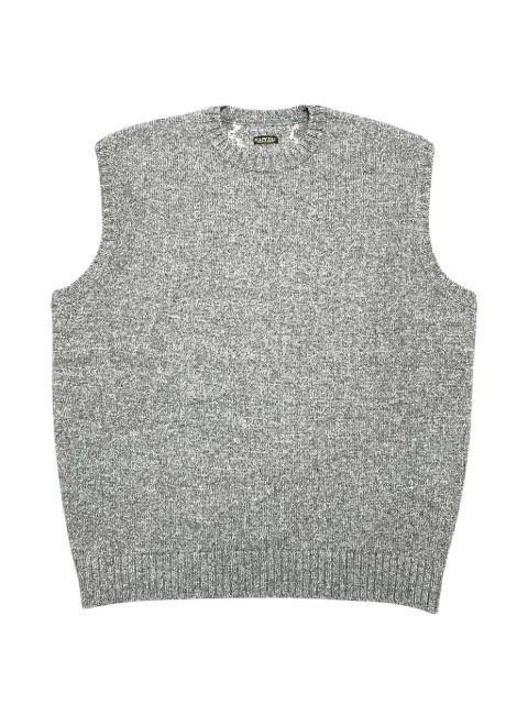 KAPITAL Bone-intarsia knitted vest Grey KAP035