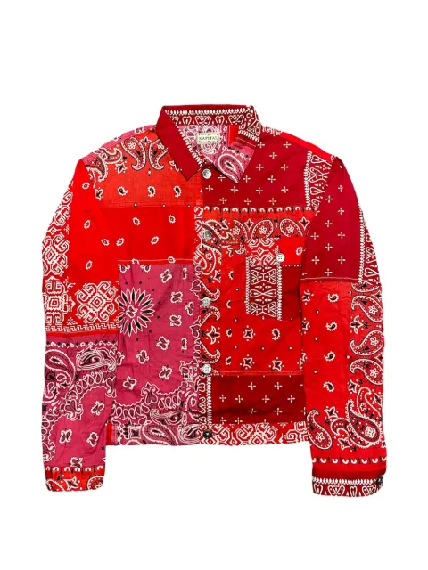 KAPITAL bandana-patchwork shirt Red KAP034