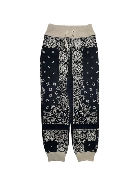 KAPITAL bandana-print fleece track pants Blue KAP055