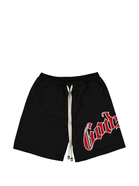 GODSPEED OG logo-patch drawstring shorts Black GS394