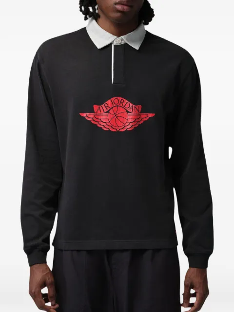 Jordan Flight Essentials logo-print polo shirt Black IM9148