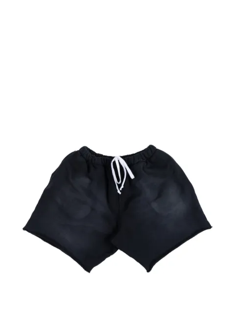 MOOJI MOOJI raw-edge drawstring shorts Black MJSHORTSAGED