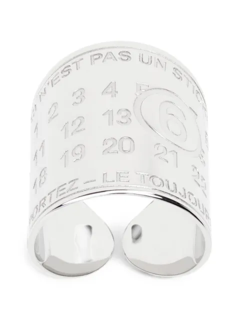 MM6 Maison Margiela numeric-logo cuff bracelet Silver SM6UY0120P9220