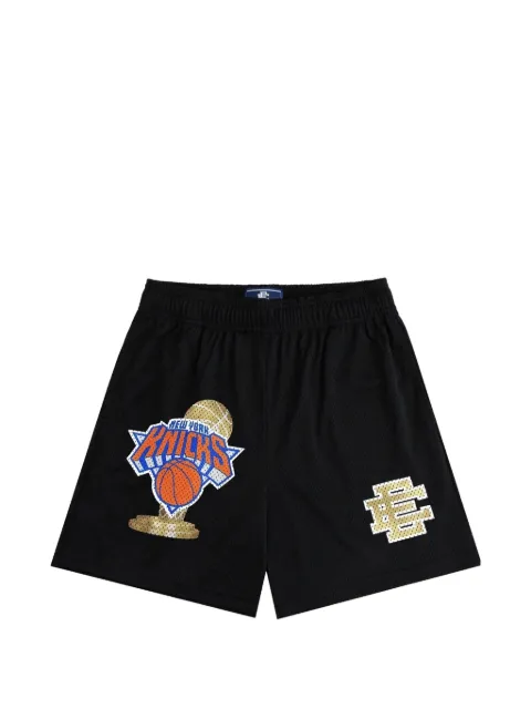 ERIC EMANUEL x New York Knicks logo-patch shorts Black EE934