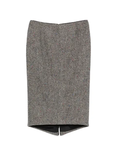Nº21 herringbone-pattern side-slit skirt Grey 26IN2M0C0113102F911