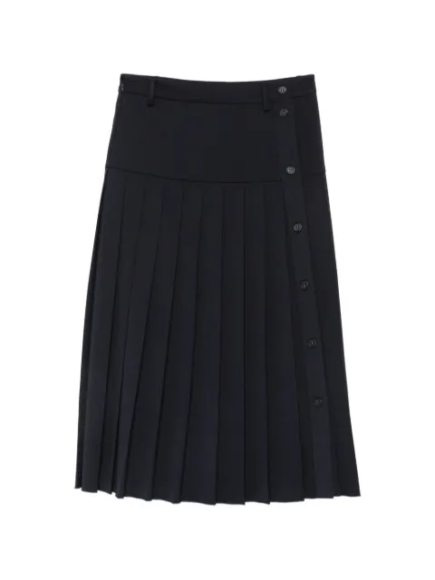 Nº21 pleated button-detail midi skirt Blue 26IN2M0C08131286747