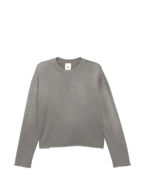 MOOJI MOOJI waffle-knit raw-edge sweater Grey OSWAFFLEKNITAGED